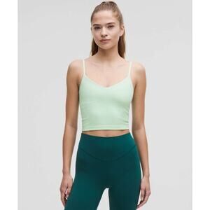 Lululemon Align Cropped Cami Tank Top A/B Cup Sea Mist Size 8